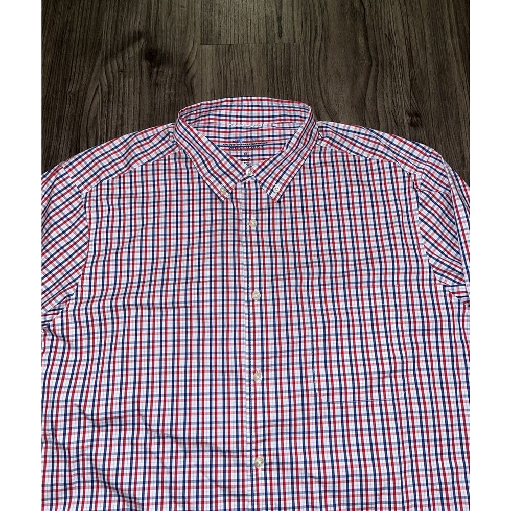 Vineyard Vines On The Go Mens Plaid Button Up Performance Shirt Size XL Brrr